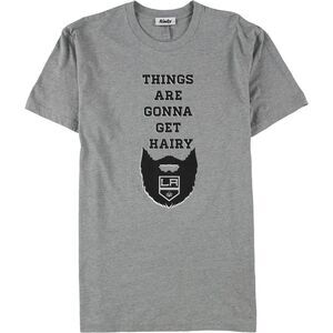 Rinky Mens Things Are Gonna Get Hairy LA Kings Graphic T-Shirt, Grey, NWT